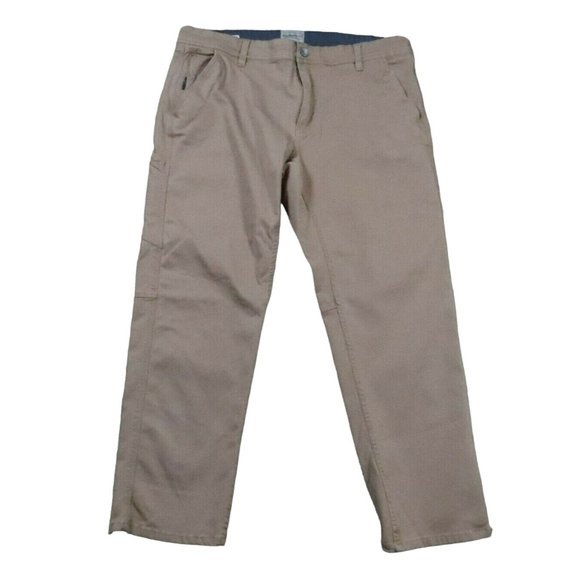 WEATHERPROOF Jeans Men's VINTAGE Straight Leg Utility Canvas Brown 38X30 - Picture 1 of 12